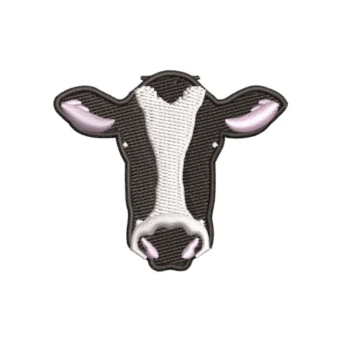 Cow Head Embroidery Design