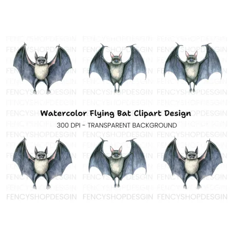 Detailed Bat Front View Clipart Bundle