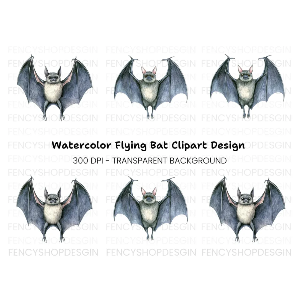 Detailed Bat Front View Clipart Bundle