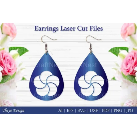 Laser Cut Flower Earrings SVG Bundle
