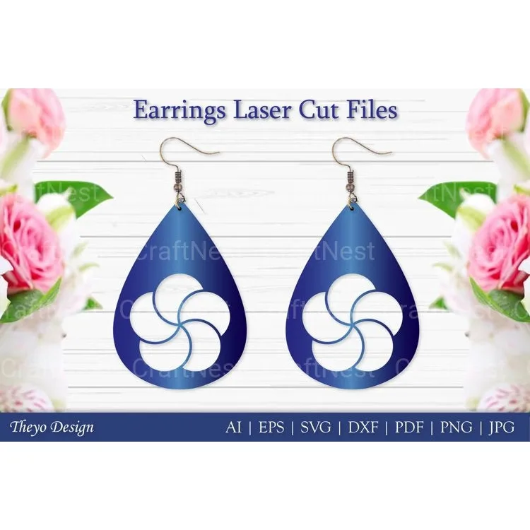 Laser Cut Flower Earrings SVG Bundle