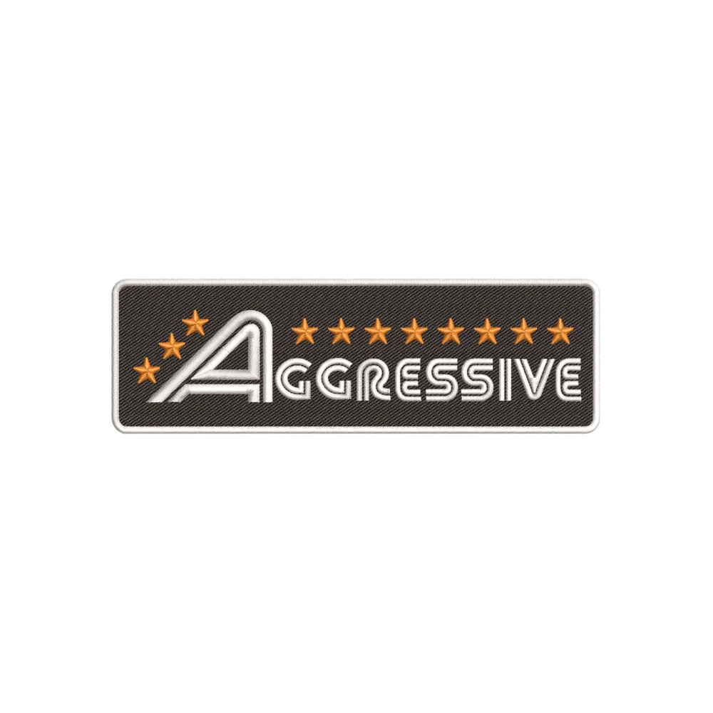 Aggressive Hat Patch Embroidery Design