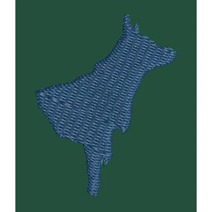 Blue Dog Silhouette Embroidery Design