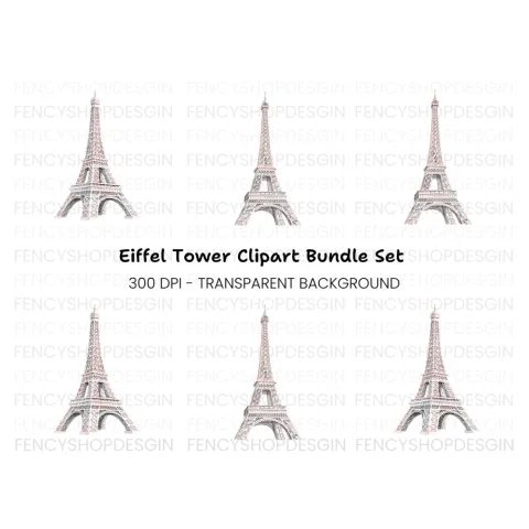 Eiffel Tower Clipart Bundle