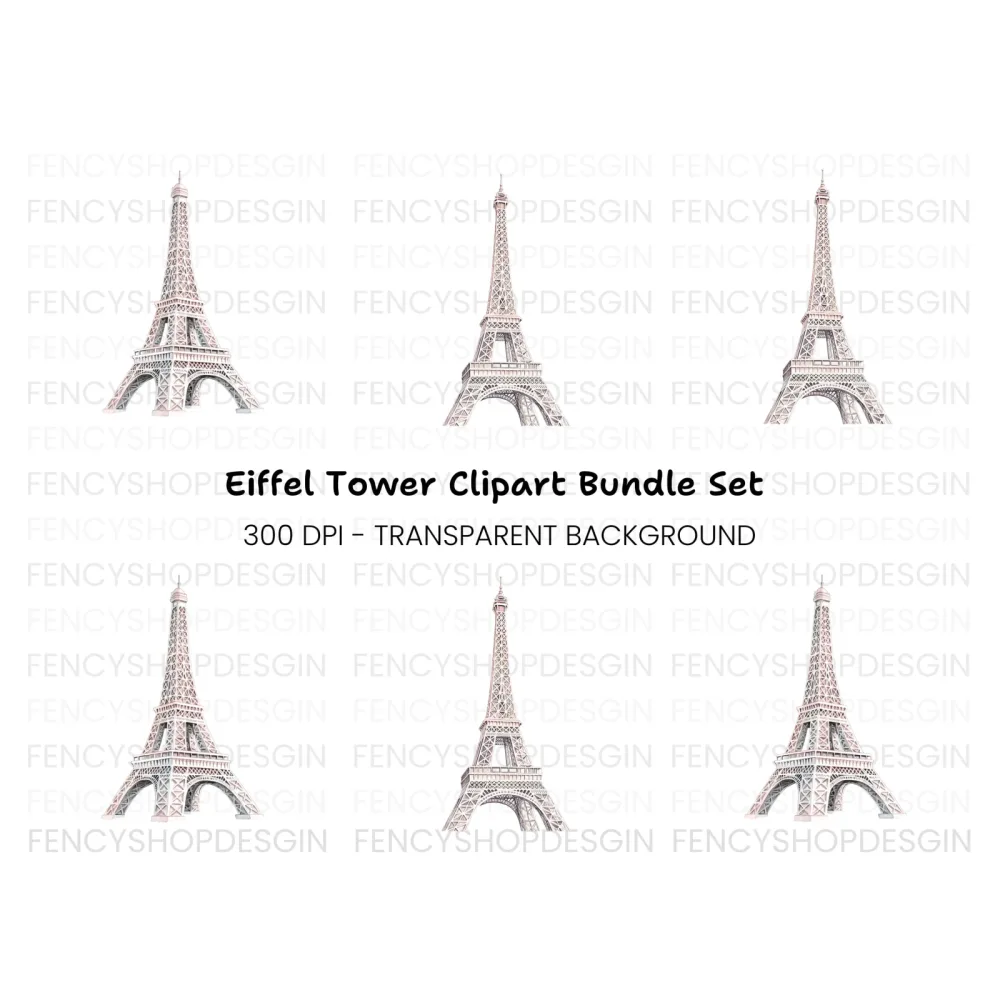 Eiffel Tower Clipart Bundle