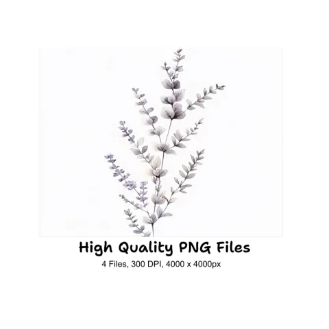 Eucalyptus and Lavender Clipart Bundle