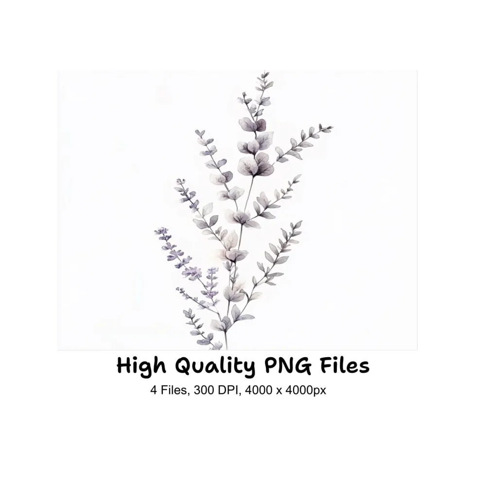 Eucalyptus and Lavender Clipart Bundle