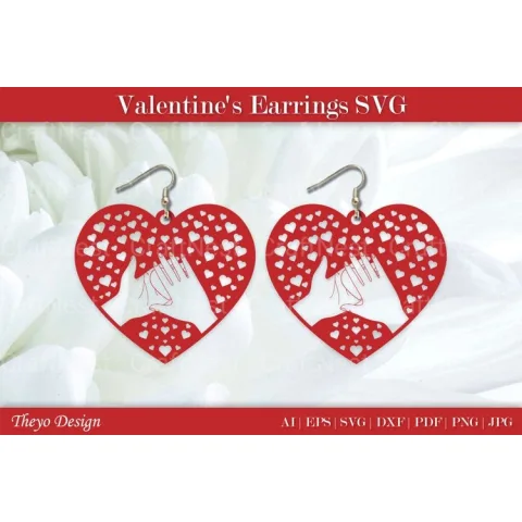 Valentine Earrings SVG Bundle