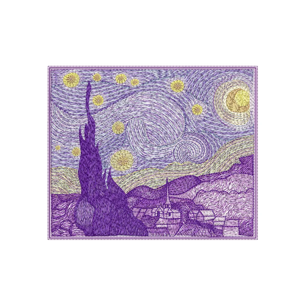 Creativity Curved Fills Embroidery Design