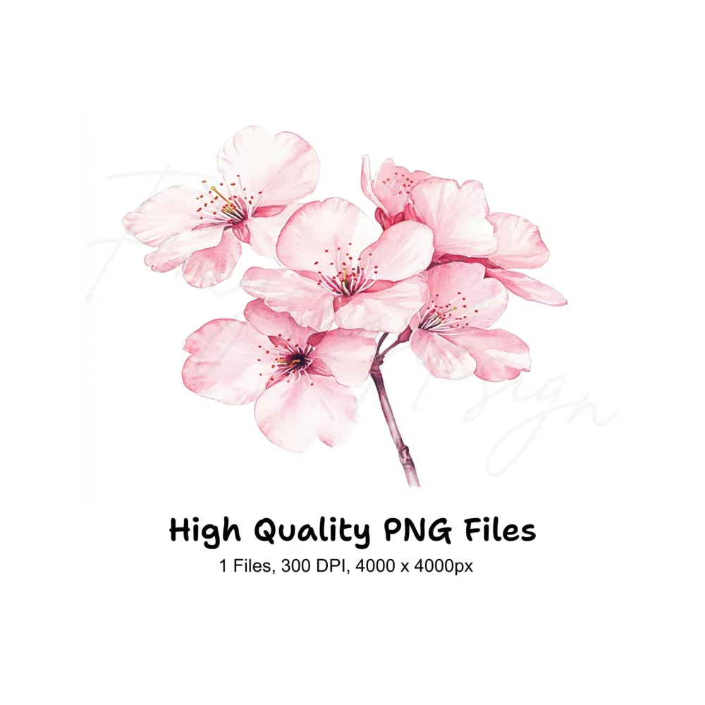 Cherry Blossom Clipart Bundle