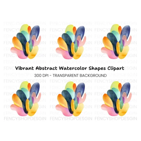 Colorful Abstract Blob Clipart Bundle