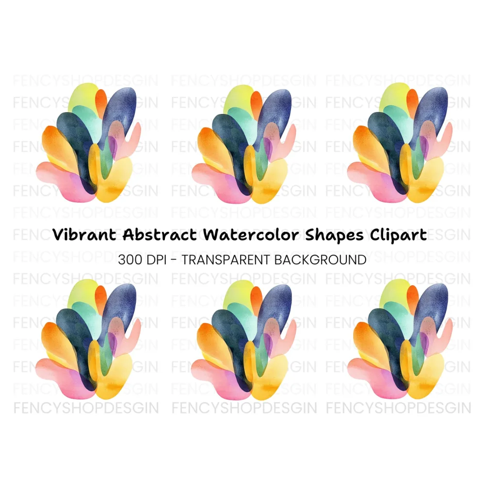 Colorful Abstract Blob Clipart Bundle