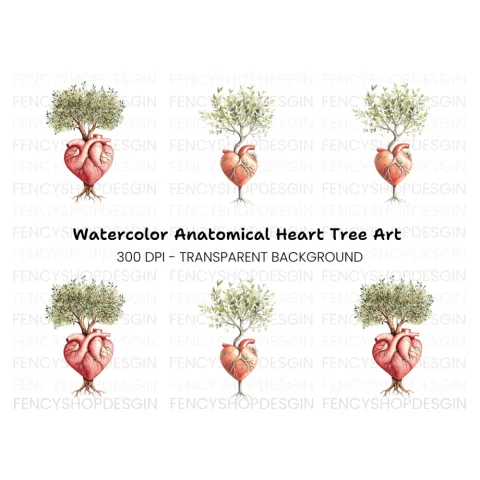 Heart Tree Clipart Bundle