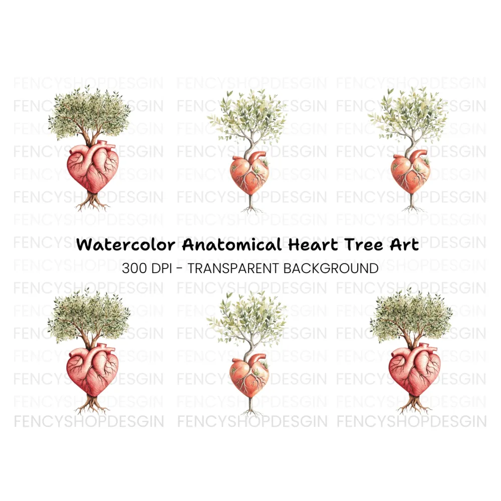 Heart Tree Clipart Bundle