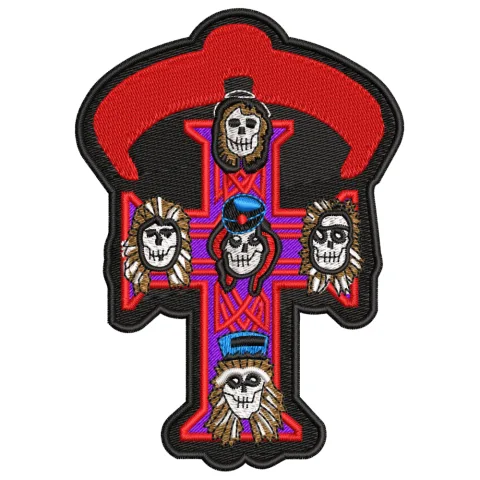 Devil Cross Embroidery Design