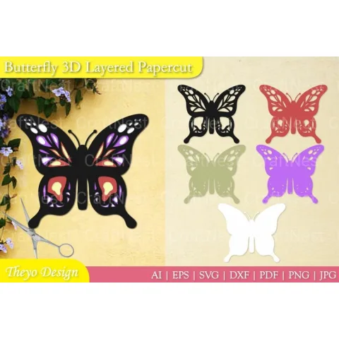 Butterfly Layered Papercut SVG Bundle