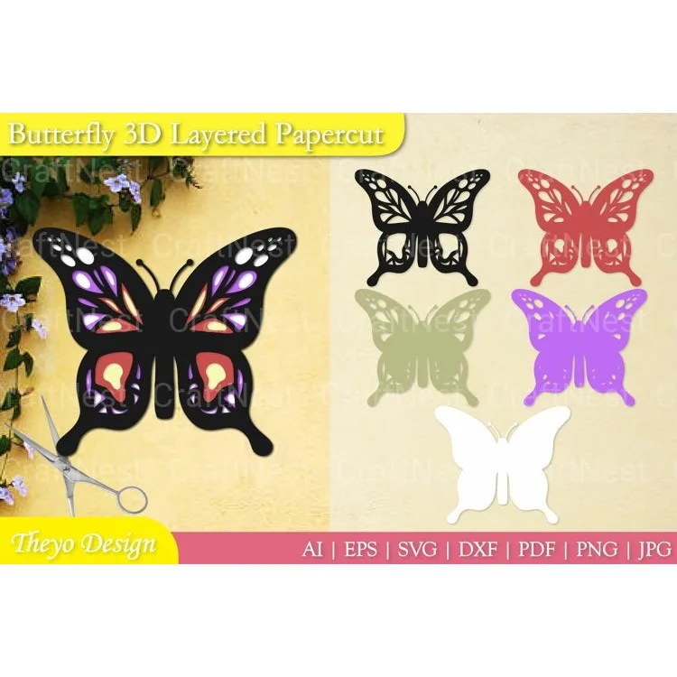 Butterfly Layered Papercut SVG Bundle