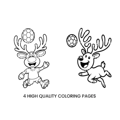 Reindeer Soccer Fun Coloring Books