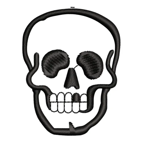 Skull Black Embroidery Design