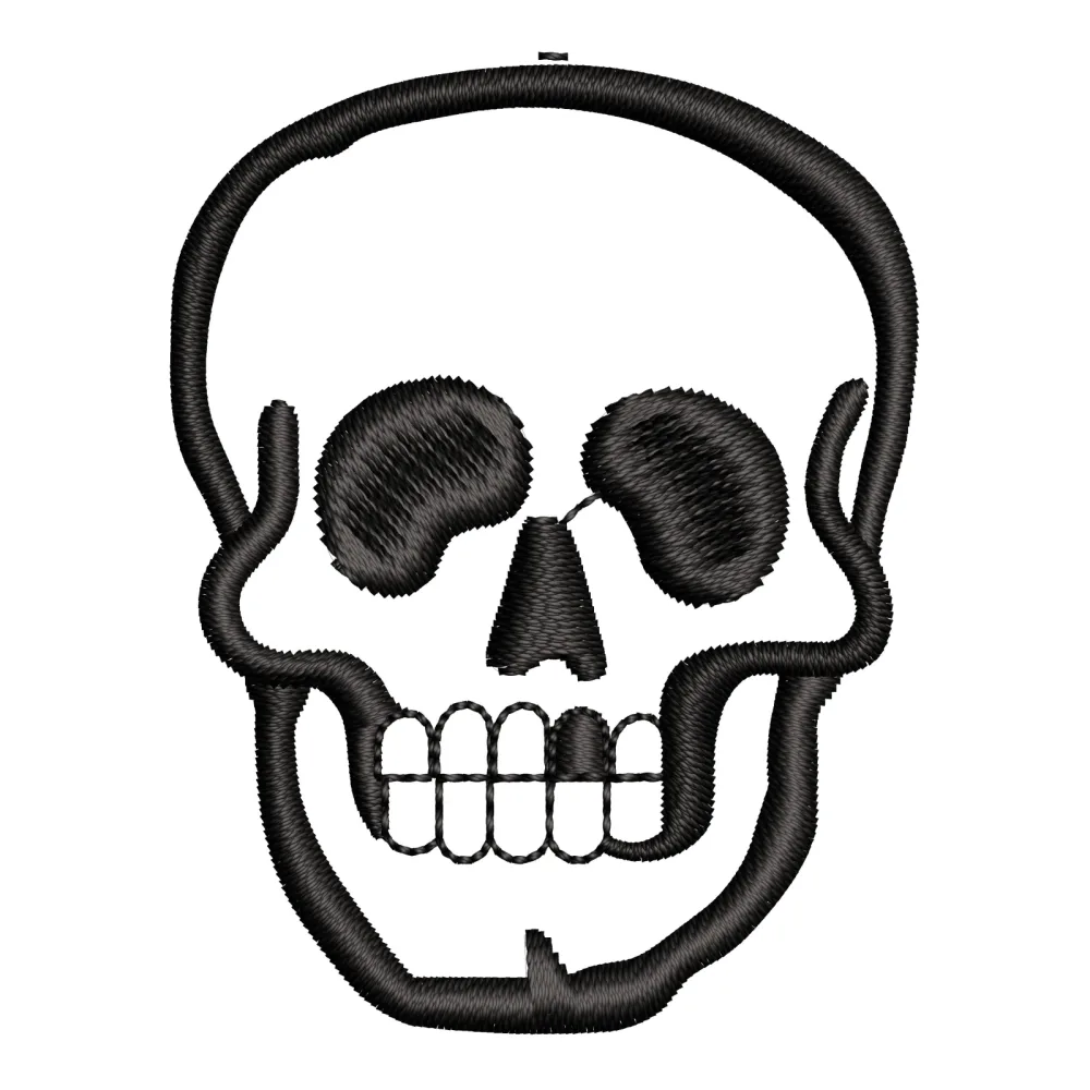 Skull Black Embroidery Design