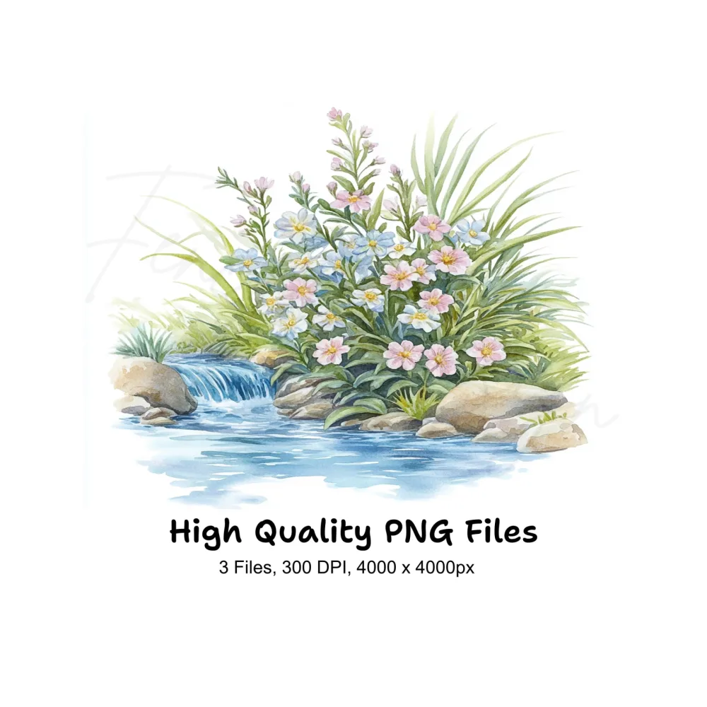 Floral Stream Clipart Bundle