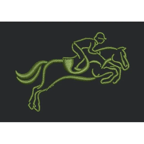 Horse and Rider Jumping Embroidery Design