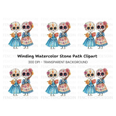 Day of the Dead Skeletons Clipart Bundle