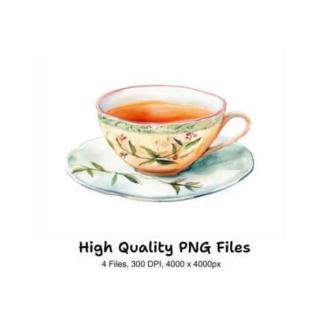 Elegant Teacup Clipart Bundle