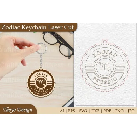 Zodiac Keychain SVG Bundle