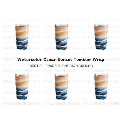 Abstract Waves Tumbler Clipart Bundle