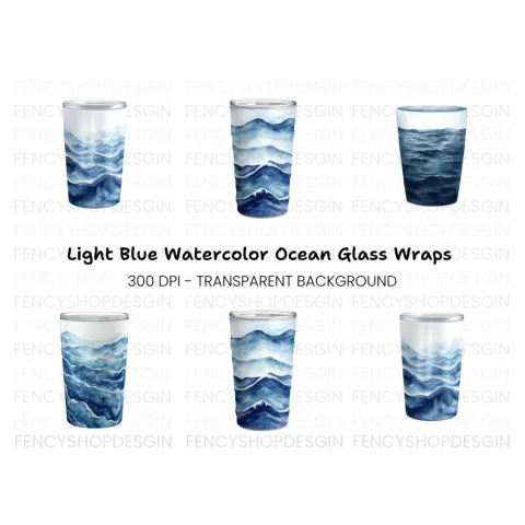 Ocean Waves Tumbler Clipart Bundle
