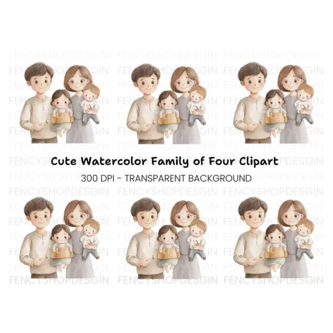 Cute Family Portrait Clipart Bundle