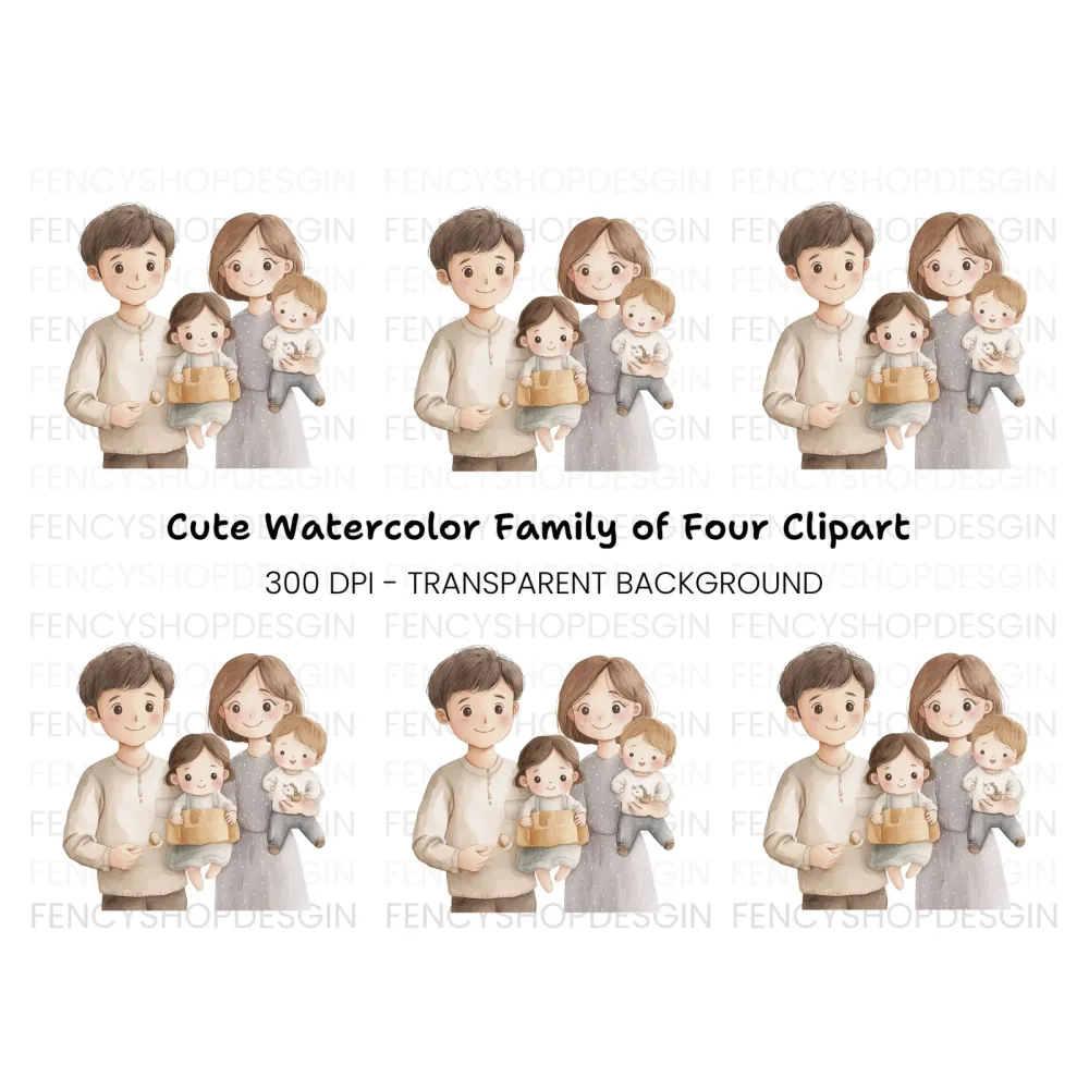 Cute Family Portrait Clipart Bundle