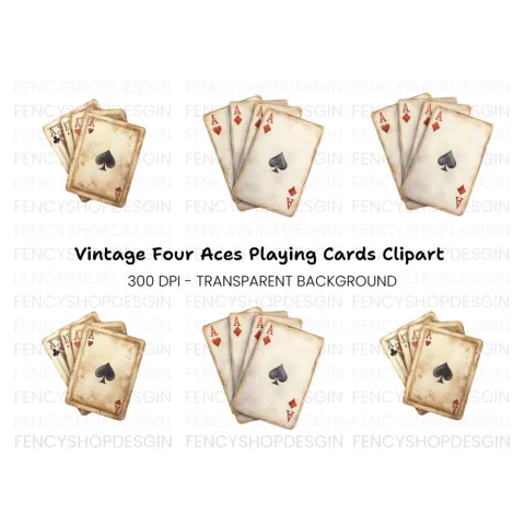 Aces Playing Cards Clipart Bundle