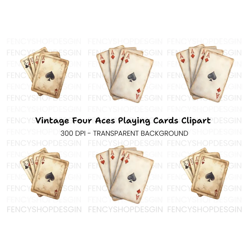Aces Playing Cards Clipart Bundle