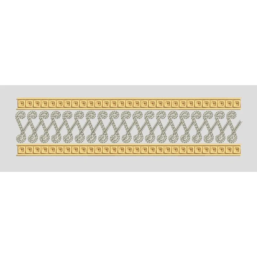 Meander and Spiral Serpentine Border Embroidery Design