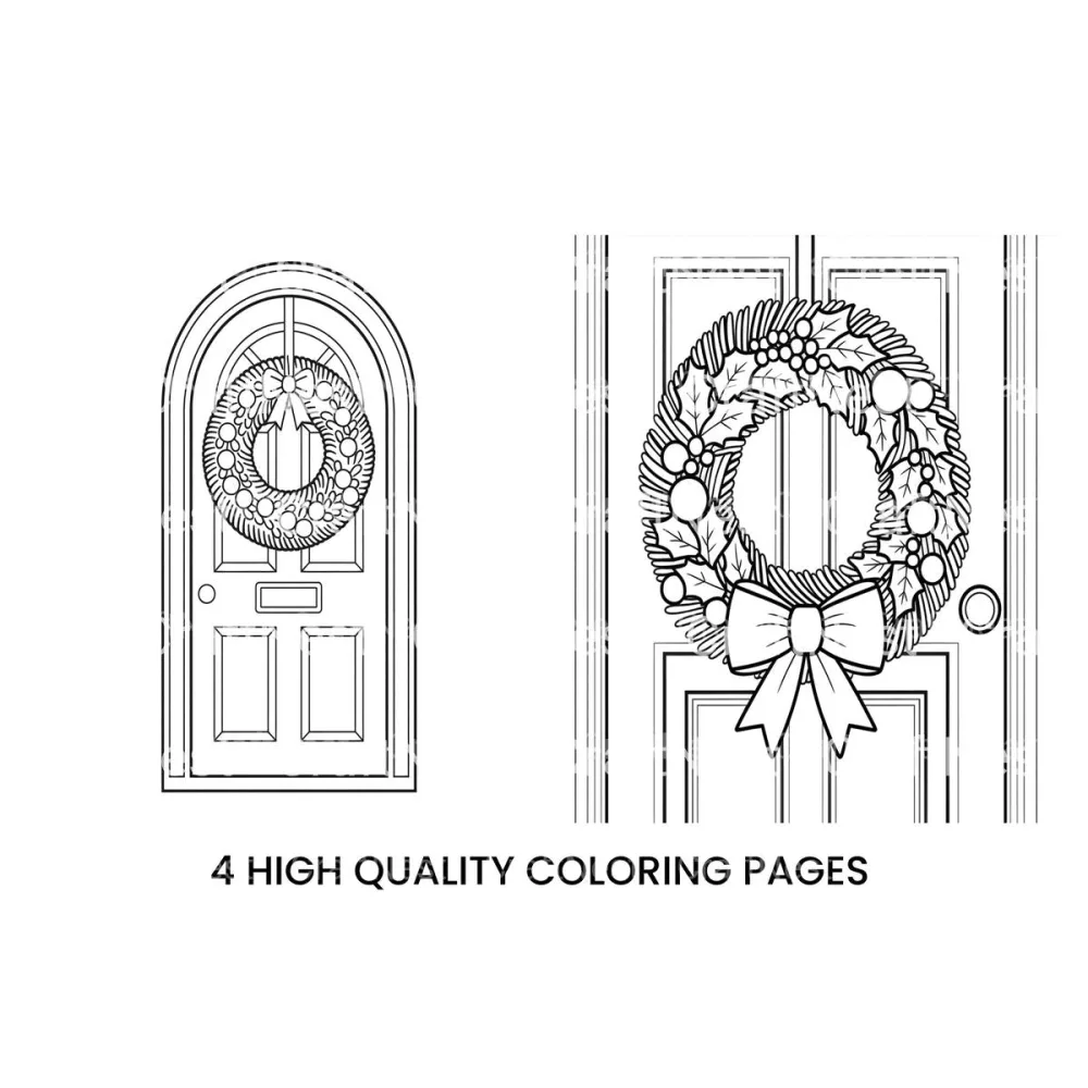 Christmas Wreath Door Coloring Books