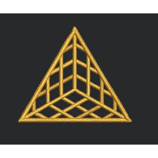 Geometric Pyramid Structure Embroidery Design