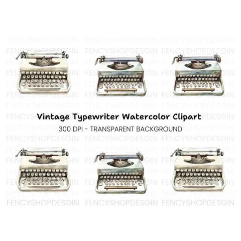 Vintage Typewriter Clipart Bundle