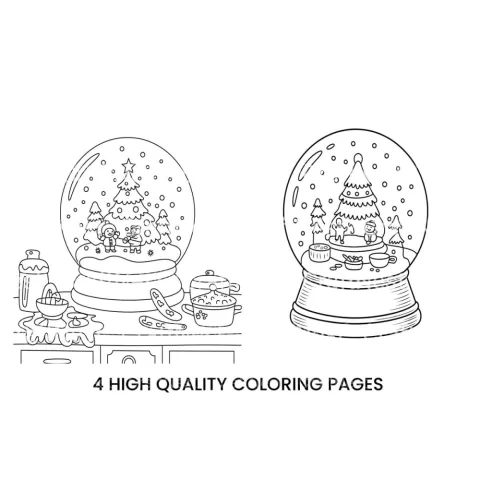 Winter Snow Globe Coloring Books
