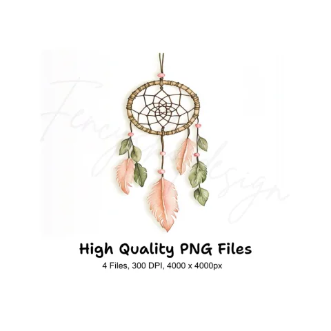 Boho Dream Catcher Clipart Bundle