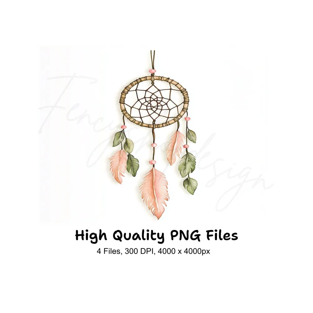 Boho Dream Catcher Clipart Bundle