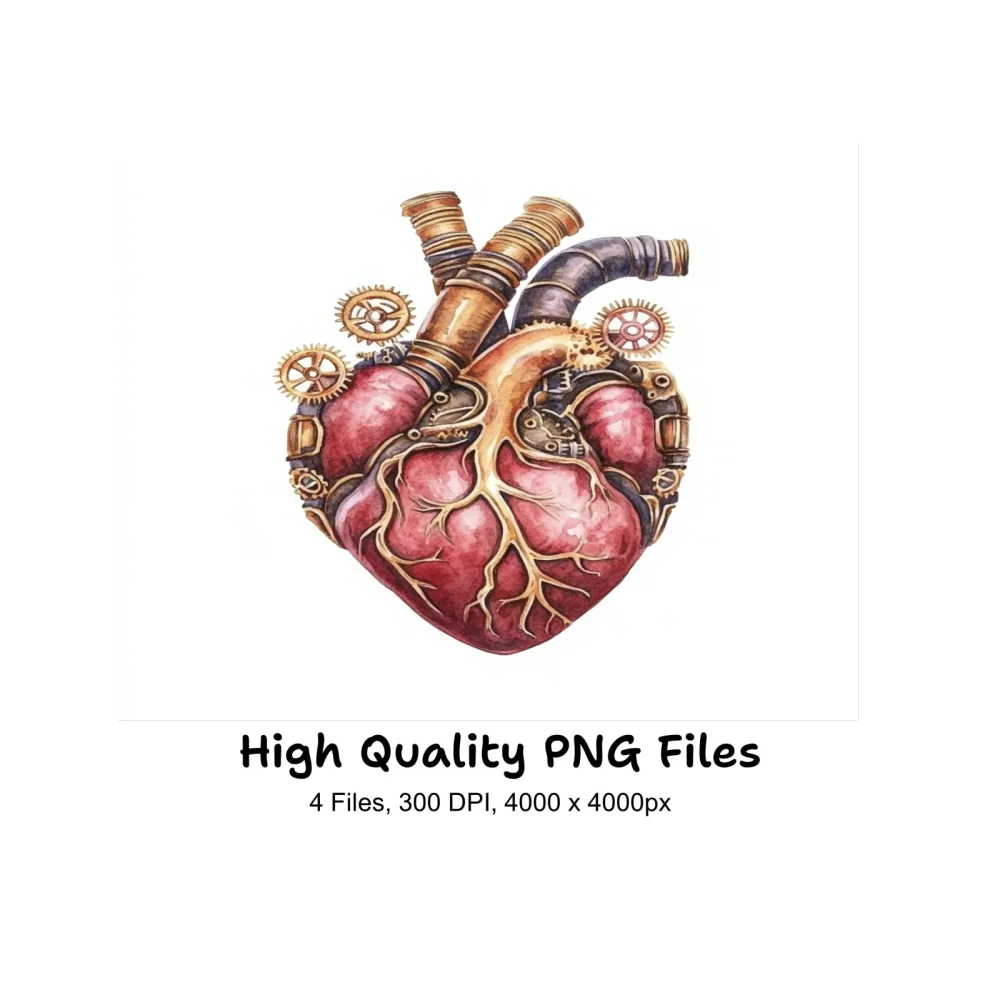 Steampunk Heart Clipart Bundle