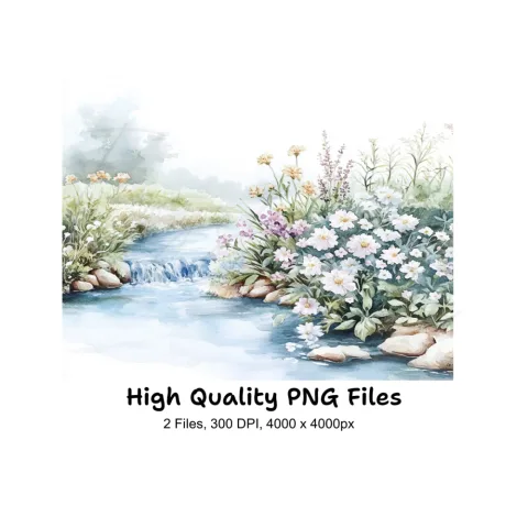 Stream Wildflower Clipart Bundle