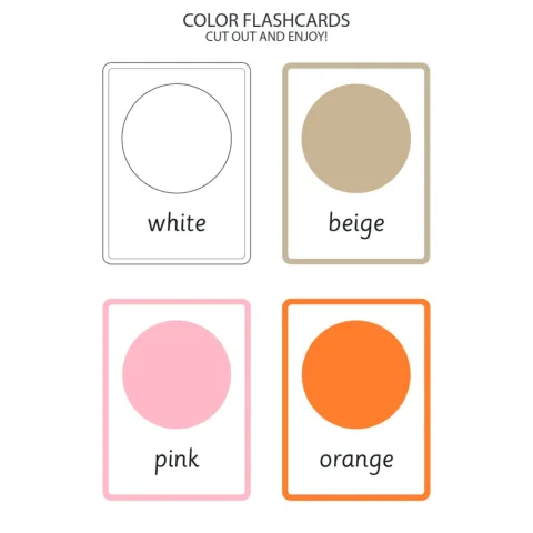 Letter Size Color Flashcards