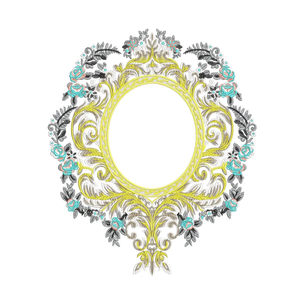 Queen Mirror Embroidery Design