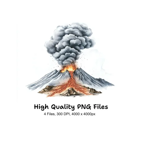 Lava Flow Volcano Clipart Bundle