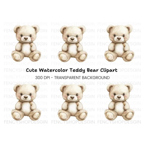 Cute Teddy Bear Clipart Bundle