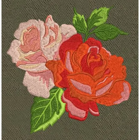 Rose Multi Colour Embroidery Design