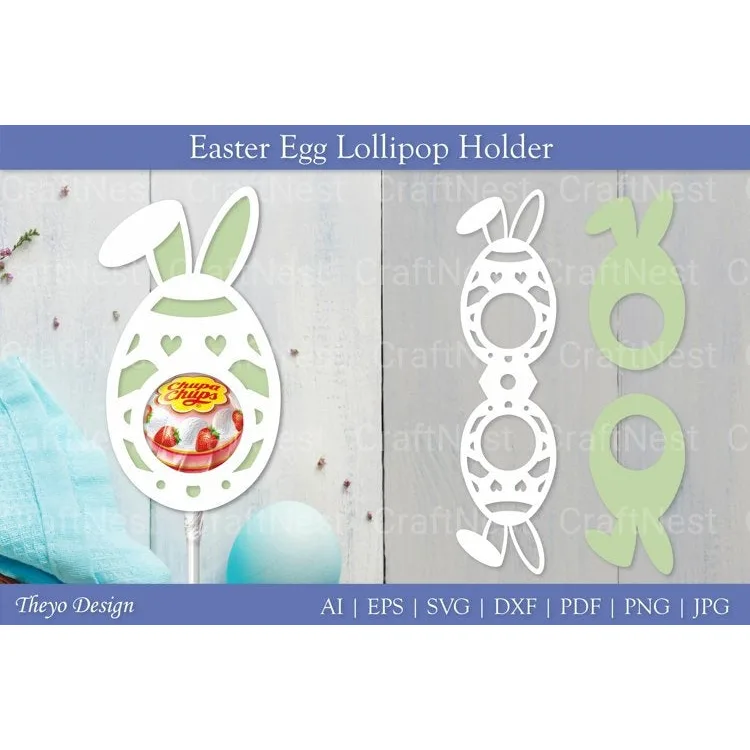 Easter Egg Lollipop Holder SVG